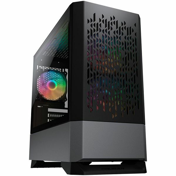 COUGAR | MG140 Air RGB Black | PC Case | Mini Tower / Air Vents Front Panel / 3 x ARGB Fans / 4mm TG Left Panel