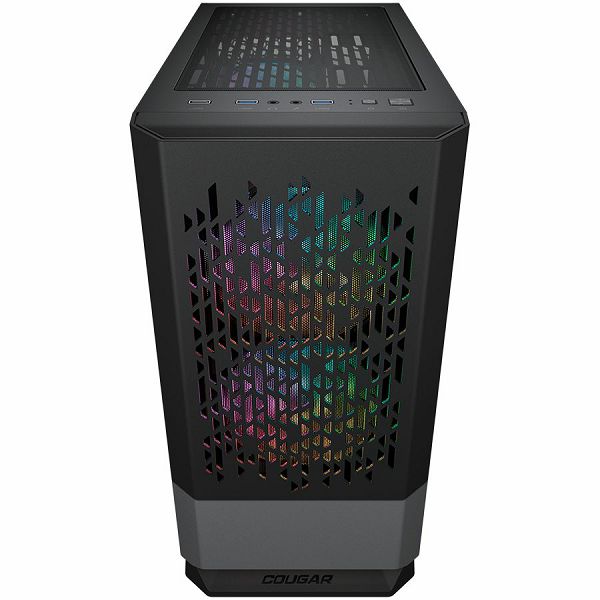 COUGAR | MG140 Air RGB Black | PC Case | Mini Tower / Air Vents Front Panel / 3 x ARGB Fans / 4mm TG Left Panel