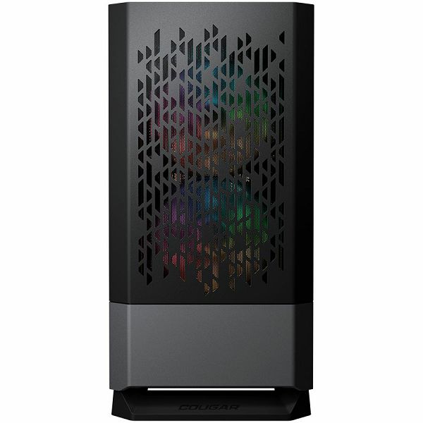 COUGAR | MG140 Air RGB Black | PC Case | Mini Tower / Air Vents Front Panel / 3 x ARGB Fans / 4mm TG Left Panel