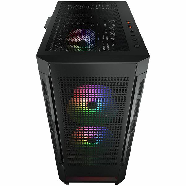 COUGAR | Case Airface RGB Black | PC Case | Mid Tower / Mesh Front Panel / 2 x 140mm ARGB Fans / 1x 120mm ARGB Fan / TG Left Panel / Black