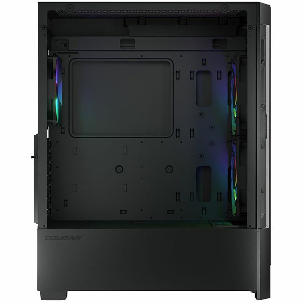 COUGAR | Case Airface RGB Black | PC Case | Mid Tower / Mesh Front Panel / 2 x 140mm ARGB Fans / 1x 120mm ARGB Fan / TG Left Panel / Black