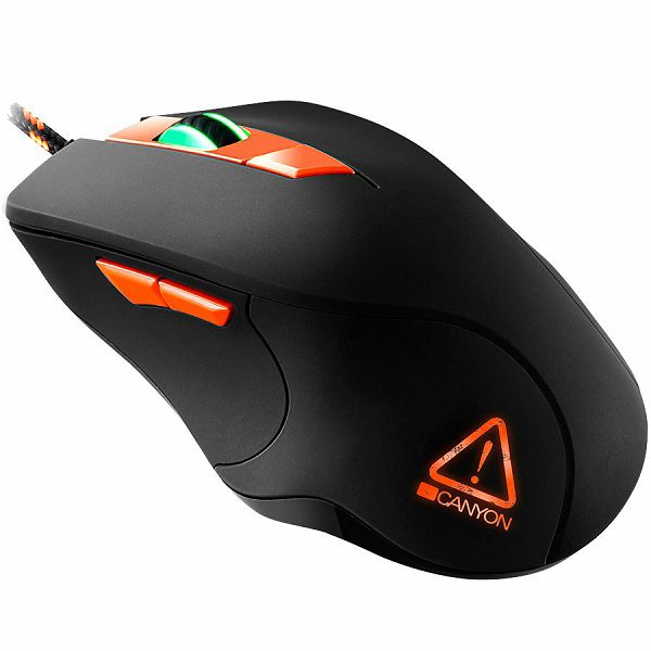 Wired Gaming Mouse with 6 programmable buttons, Pixart optical sensor, 4 levels of DPI and up to 3200, 5 million times key life, 1.65m Braided USB cable,rubber coating surface and colorful RGB lights,