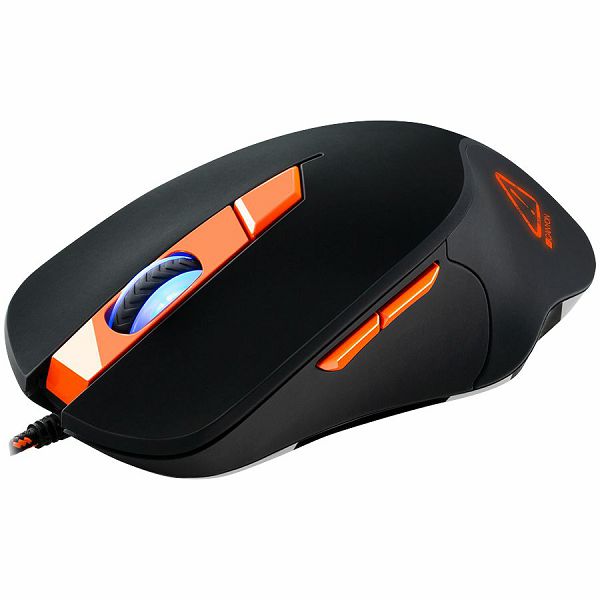 Wired Gaming Mouse with 6 programmable buttons, Pixart optical sensor, 4 levels of DPI and up to 3200, 5 million times key life, 1.65m Braided USB cable,rubber coating surface and colorful RGB lights,