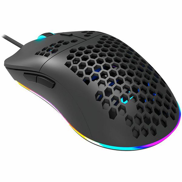 CANYON,Gaming Mouse with 7 programmable buttons, Pixart 3519 optical sensor, 4 levels of DPI and up to 4200, 5 million times key life, 1.65m Ultraweave cable, UPE feet and colorful RGB lights, Black,