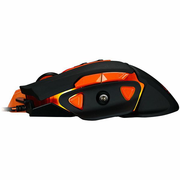 CANYON Optical gaming mouse, adjustable DPI setting 800/1000/1200/1600/2400/3200/4800/6400, LED backlight, moveable weight slot and retractable top cover for comfortable usage