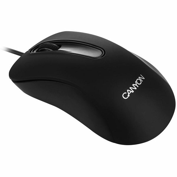 CANYON Wired Optical Mouse with 3 buttons, 1200 DPI optical technology for precise tracking, black, cable length 1.5m, 108*65*38mm, 0.076kg