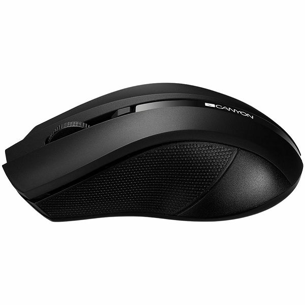 2.4GHz wireless Optical Mouse with 4 buttons, DPI 800/1200/1600, Black