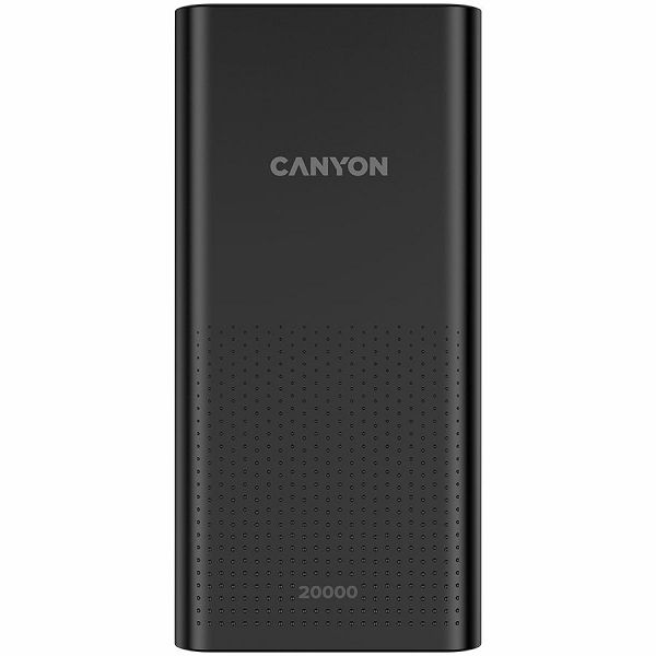 CANYON  PB-2001 Power bank 20000mAh Li-poly battery, Input 5V/2A , Output 5V/2.1A(Max), 144*69*28.5mm, 0.440Kg, Black