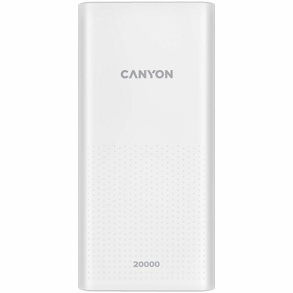 CANYON  PB-2001 Power bank 20000mAh Li-poly battery, Input 5V/2A , Output 5V/2.1A(Max) , 144*69*28.5mm, 0.440Kg, white