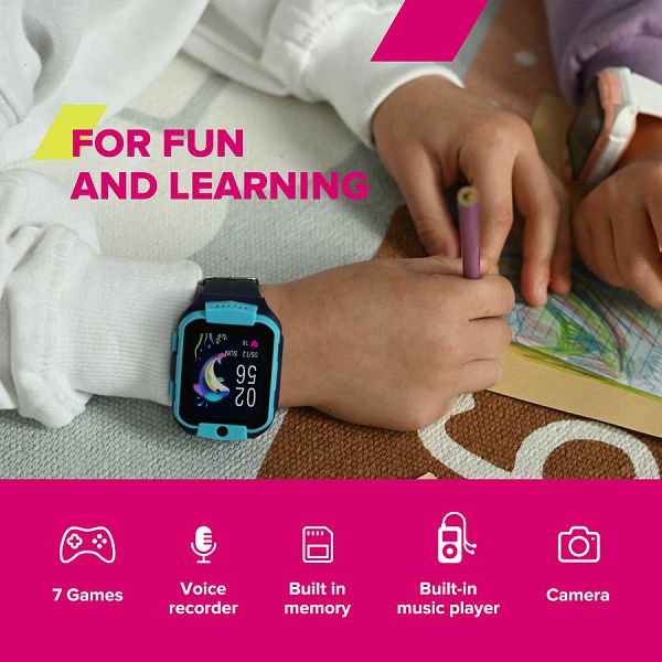 Kids smartwatch Canyon Cindy KW-41, 1.69"IPS colorful screen 240*280, ASR3603C, Nano SIM card, 192+128MB, GSM(B3/B8), LTE(B1.2.3.5.7.8.20) 680mAh battery, built in TF card: 512MB, Yellow, host: 53.3*4