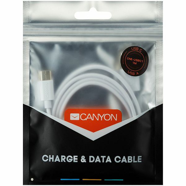 CANYON Type C USB Standard cable, 1M, White