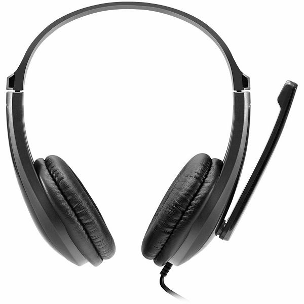 CANYON entry price PC headset with microphone, combined 3.5mm plug, leather pads, Flat cable length 2.0m, 160*60*160mm, 0.13kg, Black