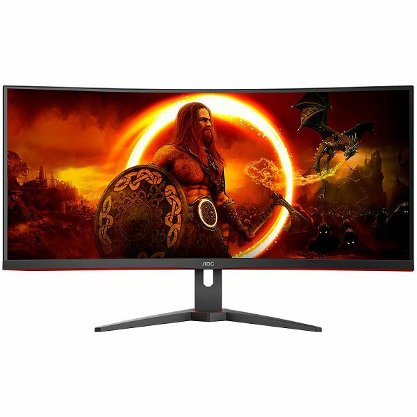AOC Gaming CU34G2XE/BK - LED monitorgaming curved 34" 3440 x 1440 WQHD @ 144 Hz VA 4000:1 HDR10 1 ms HDMI DisplayPort black red
