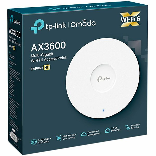 11AX dual-band ceiling access point, up to 2402 Mbit / s at 5 GHz and up to 1148 Mbit / s at 2.4 GHz, one 2.5G LAN port, support PoE 802.3at standard, support BSS coloring, Seamless Roaming, Mesh, Ban