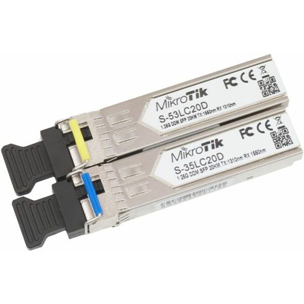 MikroTik Pair of 1G SFP WDM BiDI (LC,SM)-20km fiber modules