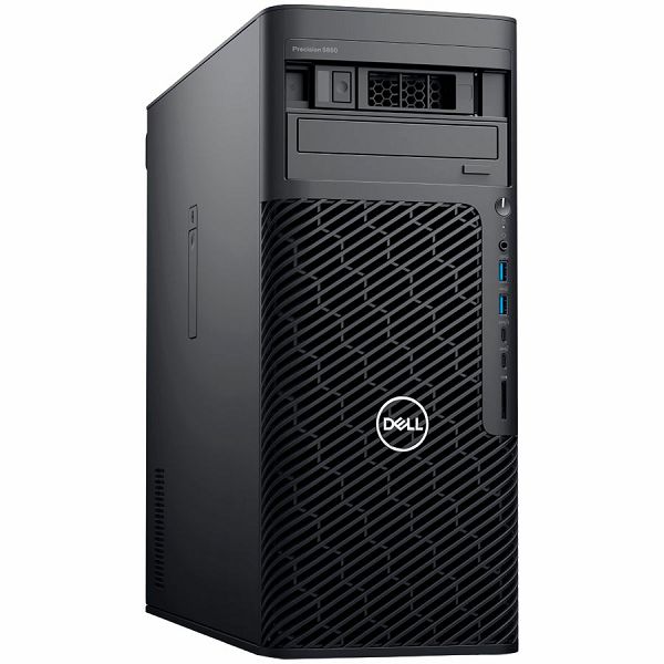 Dell Precision 5860 Tower, 750W, Intel Xeon W3-2425 (15MB, 6C/12T, 4.4GHz, Turbo, 130W), 32GB (2x16GB) DDR5 4800MHz, M.2 1TB PCIe, No Graphics, 5xUSB-C, 5xUSB 3.2, 2xRJ-45, SD CR, Mouse/Kb, Win11Pro, 