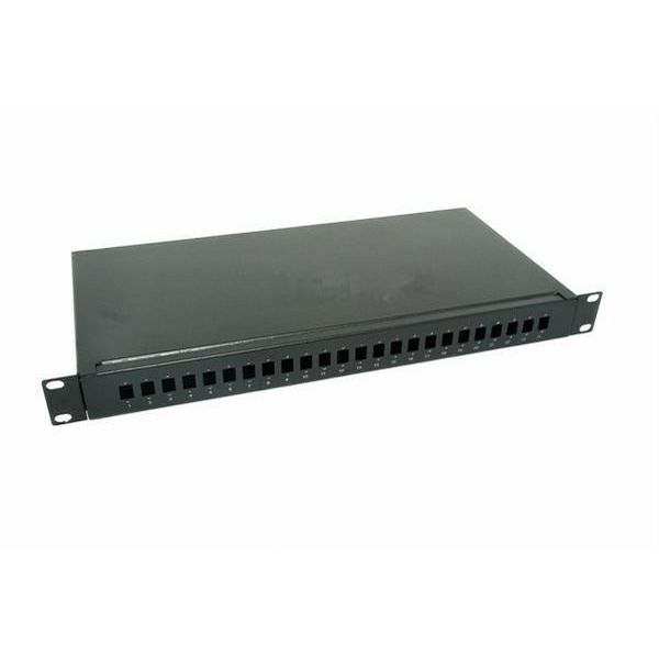 NFO Patch Panel 1U 19" - 24x SC Simplex LC Duplex, Pull-out, 1 tray, Black