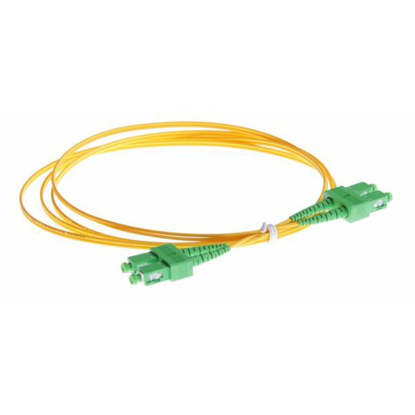NFO Patch cord, SC APC-SC APC, Singlemode, 9 125, G.657.A2, Duplex, 3mm, 1m