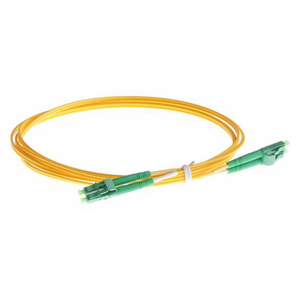 NFO Patch cord, LC APC-LC APC, Singlemode 9 125, G.657A2, 2mm, LSZH, Duplex, 1m