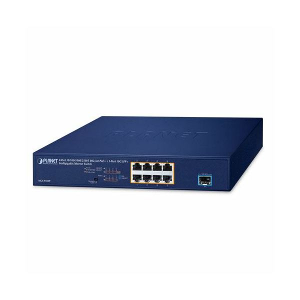 Planet MGS-910XP - 8-Port 10 100 1000 2500T 802.3at PoE 1-Port 10G SFP
