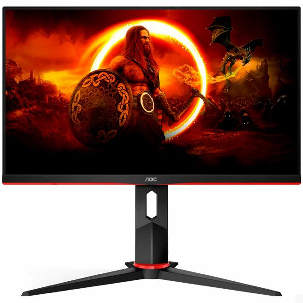 AOC Gaming Q24G2A/BK - LED monitorgaming 24" (23.8" viewable) 2560 x 1440 QHD @ 165 Hz IPS 1000:1 1 ms HDMI DisplayPort speakers black red