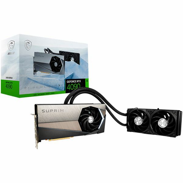 MSI Video Card RTX 4090 SUPRIM LIQUID X 24G (24GB GDDR6X/384bit, PCI-E Gen4, 3x DP, 1x HDMI, 1x16-pin Power Connector, 1000W recommended PSU, ATX,)