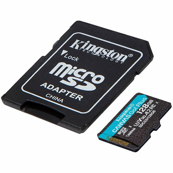 Kingston 128GB microSDXC Canvas Go Plus 170R A2 U3 V30 Card + ADP EAN: 740617301182