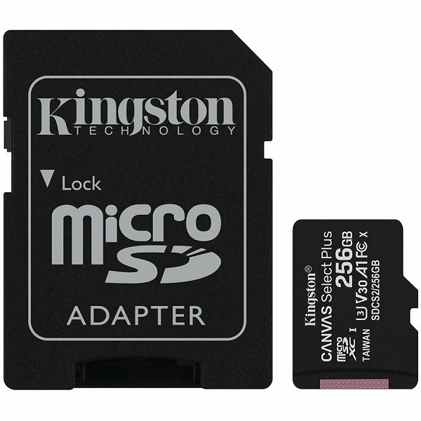 Kingston 256GB micSDXC Canvas Select Plus 100R A1 C10 Card + ADP EAN: 740617298710