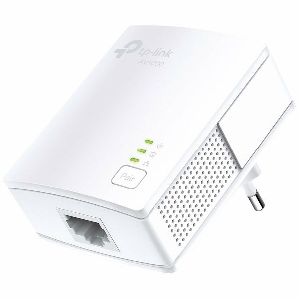 TP-Link AV1000 Powerline Starter Kit, Broadcom, 1 Gigabit Port, 1000Mbps Powerline, HomePlug AV, New PLC Utility,Twin Pack, Patented Power - Saving Mode - automatically reduces power consumption by up