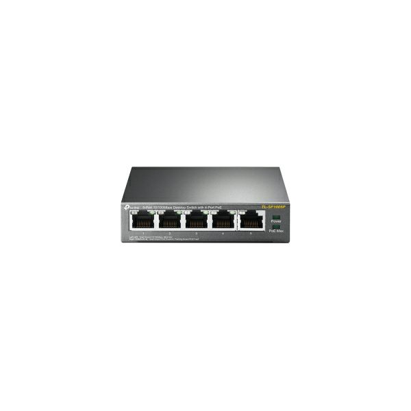 TP-Link 5-port Desktop preklopnik (Switch), 5×10/100M RJ45 ports + 4 PoE ports, metalno kućište (58W)