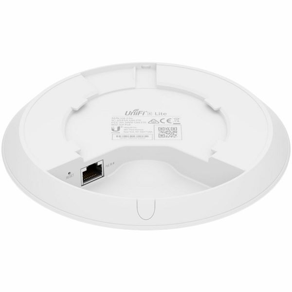 Ubiquiti U6-Lite Wi-Fi 6 Access Point with dual-band 2x2 MIMO in a compact design for low-profile mounting; no POE included in packaging ; Ubiquiti recommends using either POE switch or U-POE-af-EU
