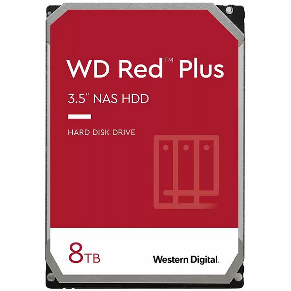 HDD NAS WD Red Plus (3.5, 8TB, 128MB, 7200 RPM, SATA 6 Gb/s)