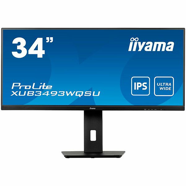 IIYAMA Monitor XUB3493WQSU-B5 34” IPS 3440 x 1440 @75Hz 21:9, 400 cd/m², 4ms, 1000:1,  HDMI, DP, USB, height, swivel, tilt, HDCP, Speakers, VESA