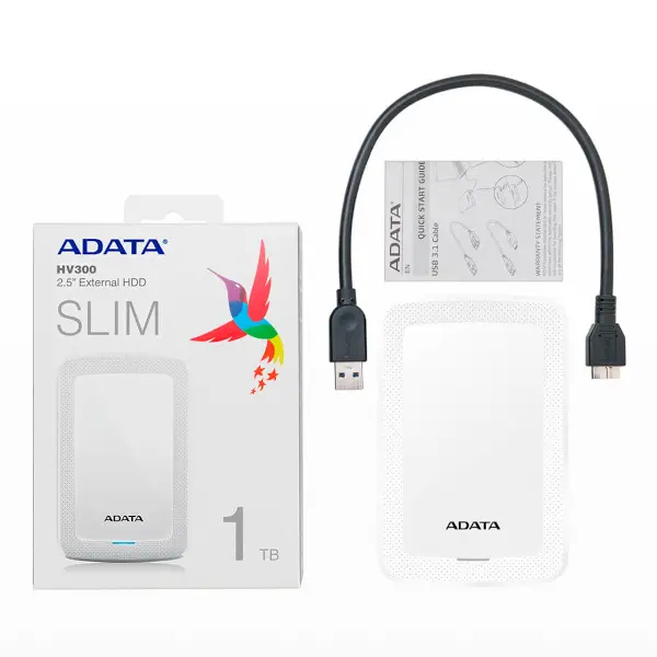 ADATA Ex HDD HV300, 1TB, usb3.0, bijeli