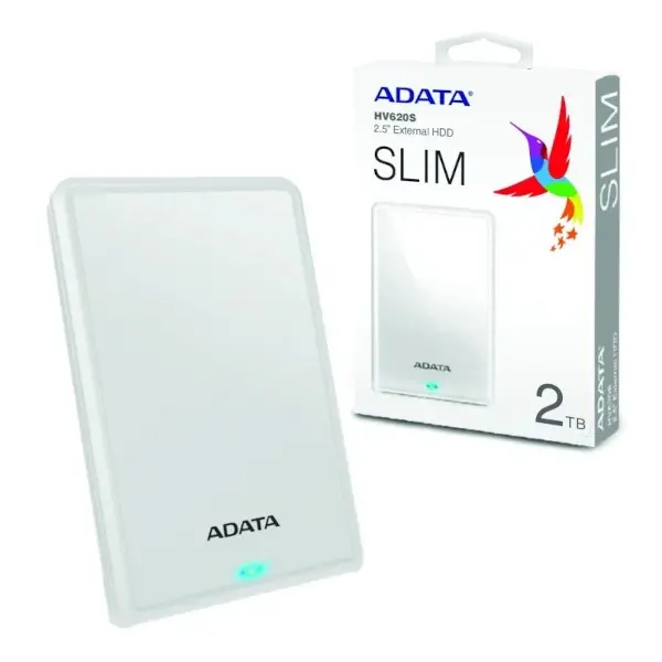 ADATA Ex HDD HV620 Slim, 2TB, usb3.1, bijeli