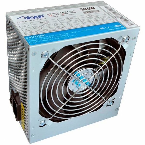 Power Supply AKYGA AK-B1-500 Basic 500W, DC 3.3/5/±12V, 1x120, Retail