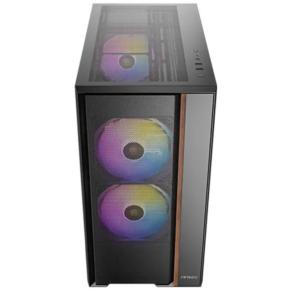 ANTEC Flux Rear midi-ATX ARGB okno leseno črno/rjavo gaming ohišje