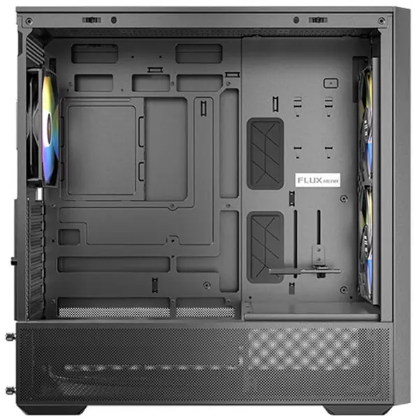 ANTEC Flux Rear midi-ATX ARGB okno leseno črno/rjavo gaming ohišje