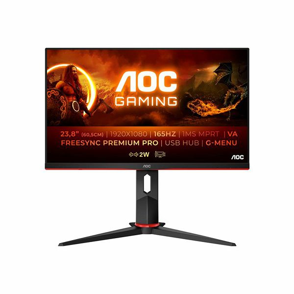 AOC LED 24", IPS, DP, 2xHDMI, HAS, 165Hz, 4xUSB3.0