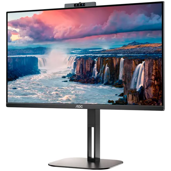 AOC Monitor 24V5CW 24" (23.8" viewable), FHD 1920x1080, IPS, 75Hz, 4ms (GTG), FreeSync, 2MP Webcam, 1x USB-C 3.2 (PD 65W, DP Alt Mode), 1x HDMI 1.4, 1x DP 1.2, USB hub, Speakers, Full Ergo