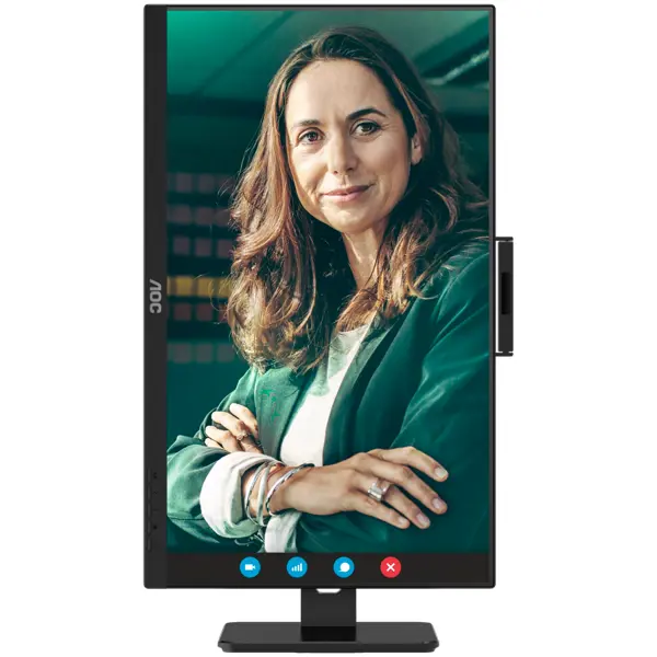 AOC Monitor Q27P3QW Business 27", QHD (2560x1440), IPS, 100Hz, 4ms (GtG), 350 cd/m2, 1000:1, Adaptive Sync, 2MP WebCam, Microphone, USB hub, 2x HDMI, 1x DP, Speakers, Full Ergo
