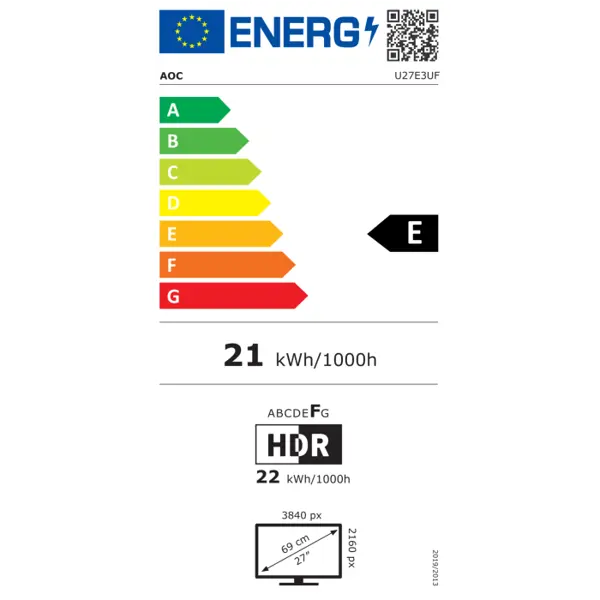AOC U27E3UF 27" IPS UHD 60Hz monitor