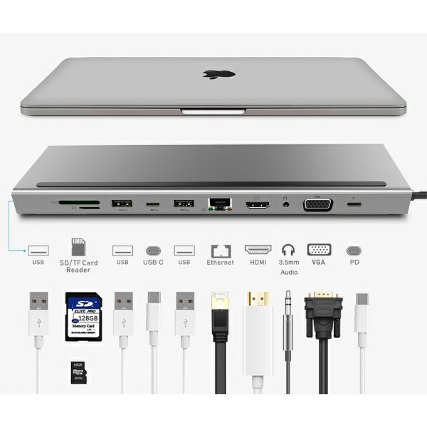 Asonic USB Tip C, 11u1,HDMI/VGA/SD/RJ45/U3