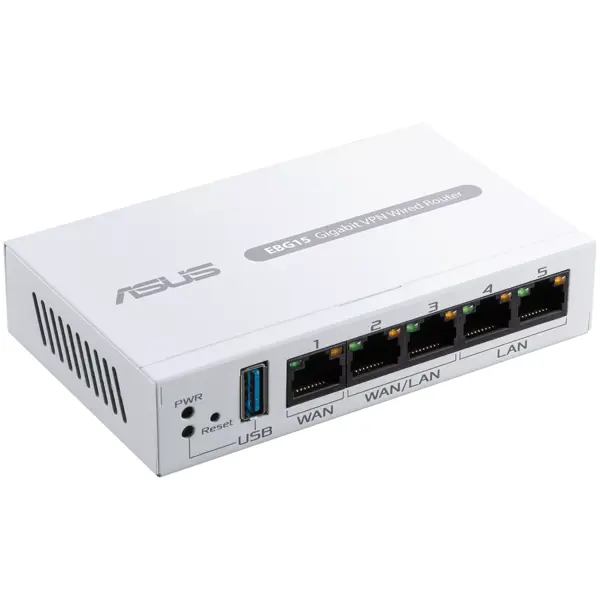ASUS ExpertWiFi EBG15 Gigabit VPN 5 port wired router, Up to 3 WAN ethernet ports + 1 USB WAN, IPS intrusion prevention, Layer 7 firewall, Commercial-grade network security, Easy centralized managemen