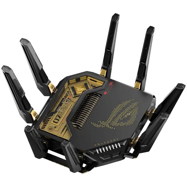 ASUS GT-BE98 Edition 20 BE25000 Quad-Band WiFi 7 (802.11be) Gaming Router, 320MHz bandwidth, 4096-QAM, dual 10G ports, Gaming Port, backup WAN, Mobile Game Mode, AURA RGB, AiMesh support, network secu