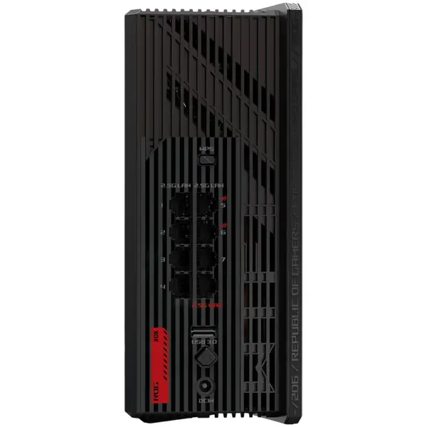 ASUS ROG Strix GS-BE18000 Tri-Band WiFi 7 (802.11be) Gaming Router, 1x 2.5G WAN, 7x 2.5G LAN, 8x internal antennas, 320MHz, 4096-QAM, 4x4 MIMO, MLO, AFC, Triple-level Game Acceleration, Gaming Network