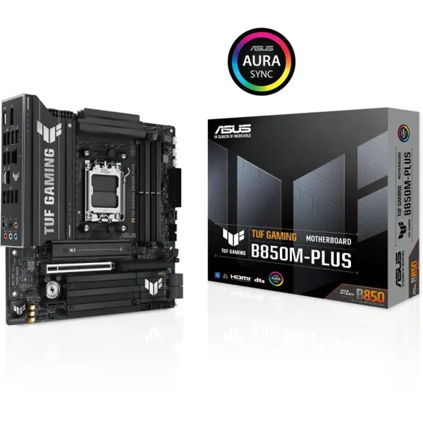 Asus Tuf Gaming B850M-PLUS, DDR5, SATA3, USB3.2GEN2X2, DP, 2.5GBE, AM5 MATX