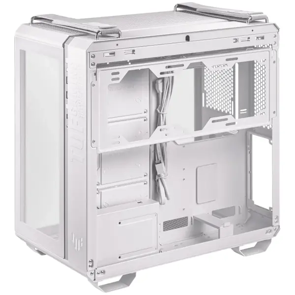 ASUS TUF Gaming GT502 PLUS ATX Gaming case White, Dual Chamber Chassis, Panoramic View, Tempered Glass front and side panel, Tool-Free side panels, pre-installed 4 ARGB fans & fan hub, Front Panel Hig