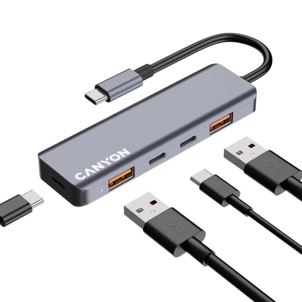 CANYON hub DS-18 5in1 USB-C Grey