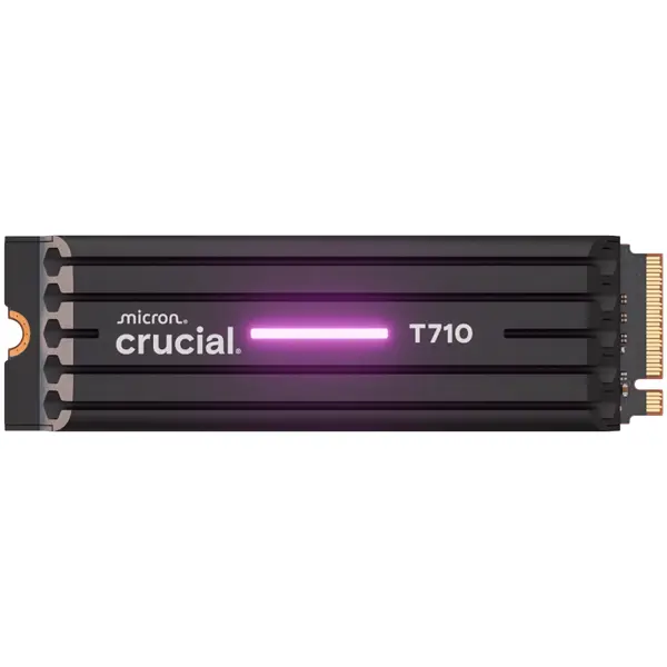 CRUCIAL T710 4TB PCIe Gen5 NVMe M.2 2280 SSD up to 14500 MB/s read and 13800 MB/s write, with heatsink